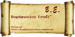 Bogdanovics Ernő névjegykártya
